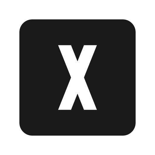 Alpha x box icon, solid style, from Material Design Icons