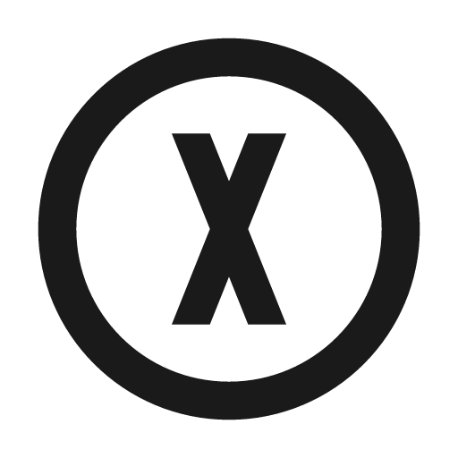 Alpha x circle outline icon, outline style, from Material Design Icons