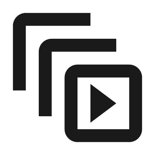 Animation play outline icon, outline style, from Material Design Icons