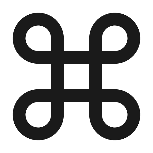 Apple keyboard command icon, solid style, from Material Design Icons