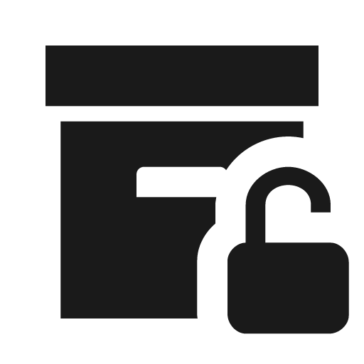 Archive lock open icon, solid style, from Material Design Icons