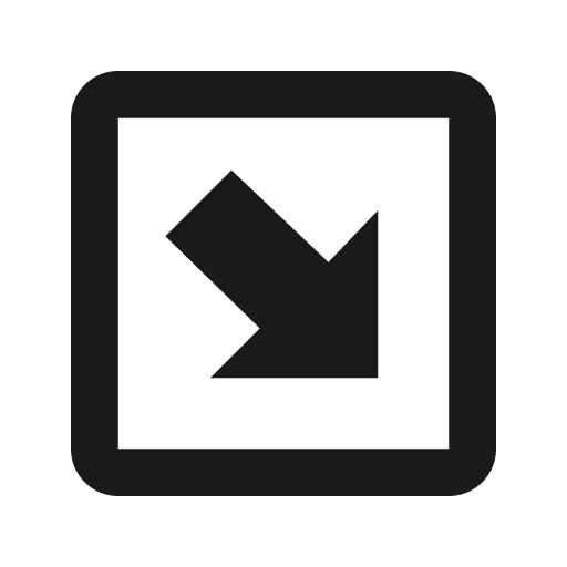 Arrow bottom right bold box outline icon, outline style, from Material Design Icons