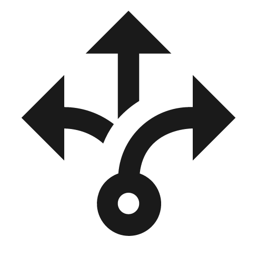 Arrow decision outline icon, outline style, from Material Design Icons