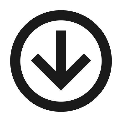 Arrow down circle outline icon, outline style, from Material Design Icons