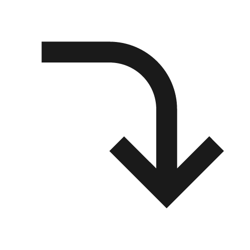 Arrow down right icon, solid style, from Material Design Icons