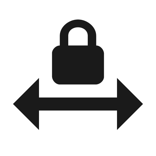Arrow horizontal lock icon, solid style, from Material Design Icons