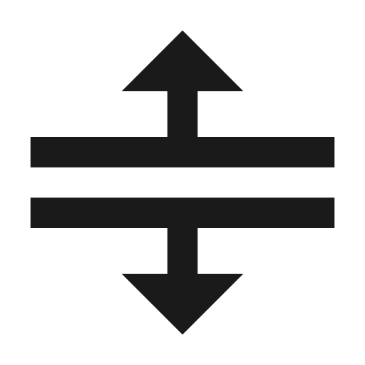 Arrow split horizontal icon, solid style, from Material Design Icons