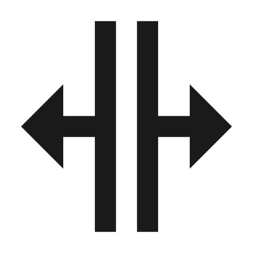 Arrow split vertical icon, solid style, from Material Design Icons