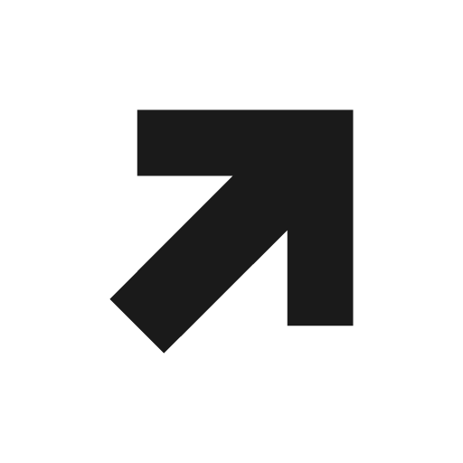 Arrow top right thick icon, solid style, from Material Design Icons