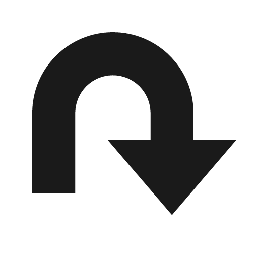 Arrow u down right bold icon, bold style, from Material Design Icons