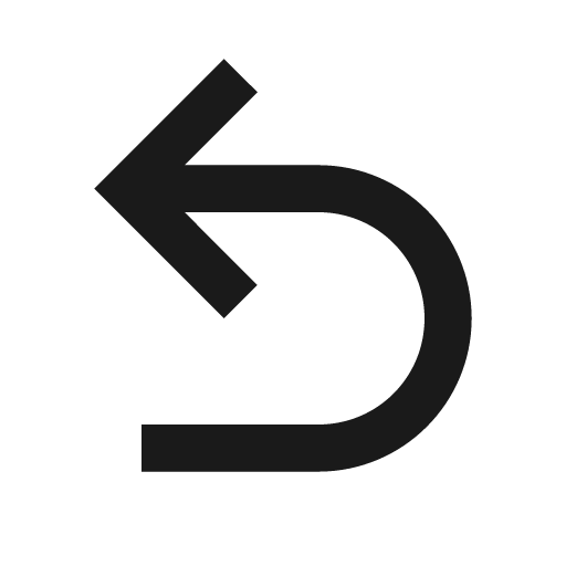 Arrow u left top icon, solid style, from Material Design Icons