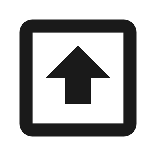 Arrow up bold box outline icon, outline style, from Material Design Icons