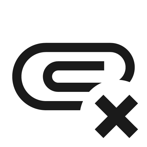 Attachment remove icon, solid style, from Material Design Icons