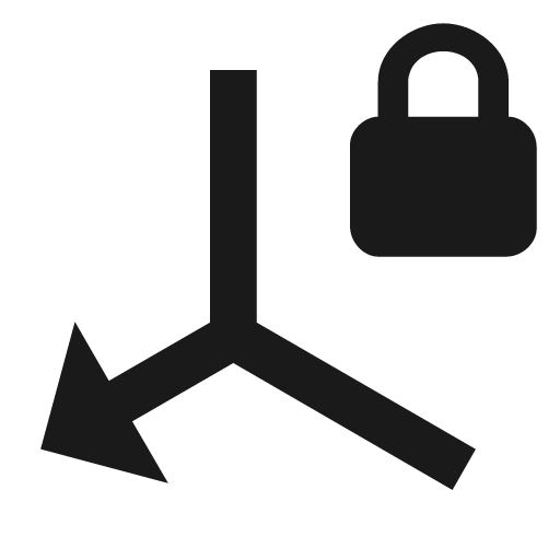 Axis x arrow lock icon, solid style, from Material Design Icons