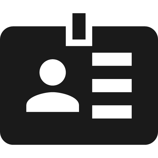 Badge account horizontal icon, solid style, from Material Design Icons