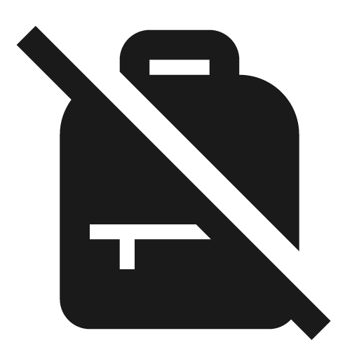 Bag personal off icon, solid style, from Material Design Icons