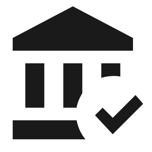 Bank check icon, solid style, from Material Design Icons