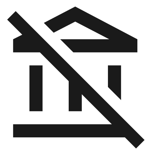 Bank off outline icon, outline style, from Material Design Icons