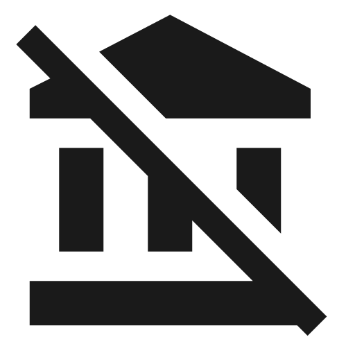 Bank off icon, solid style, from Material Design Icons