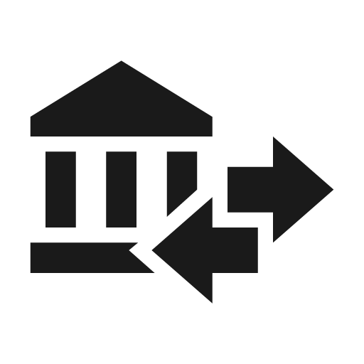 Bank transfer icon, solid style, from Material Design Icons