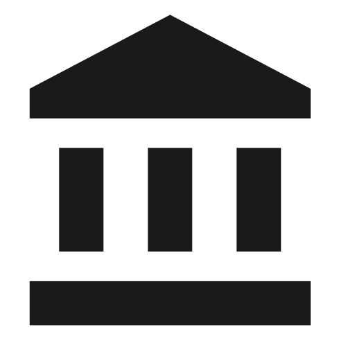 Bank icon, solid style, from Material Design Icons