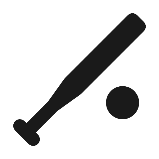 Baseball bat icon, solid style, from Material Design Icons