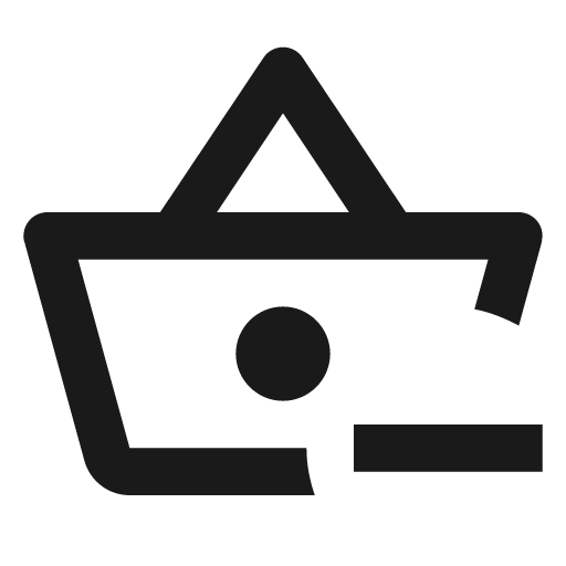 Basket minus outline icon, outline style, from Material Design Icons