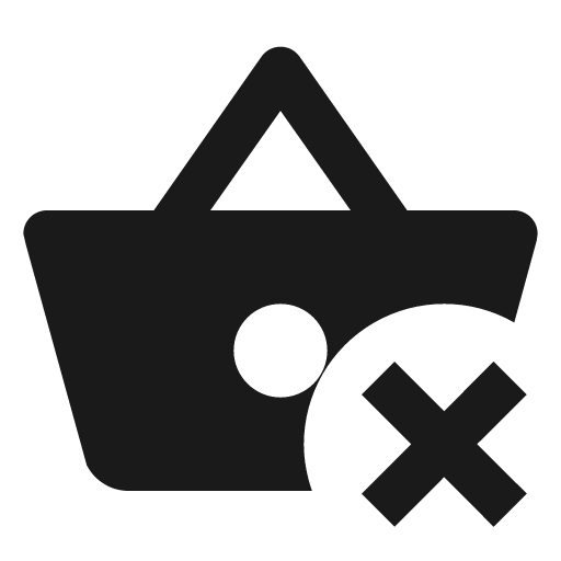 Basket remove icon, solid style, from Material Design Icons