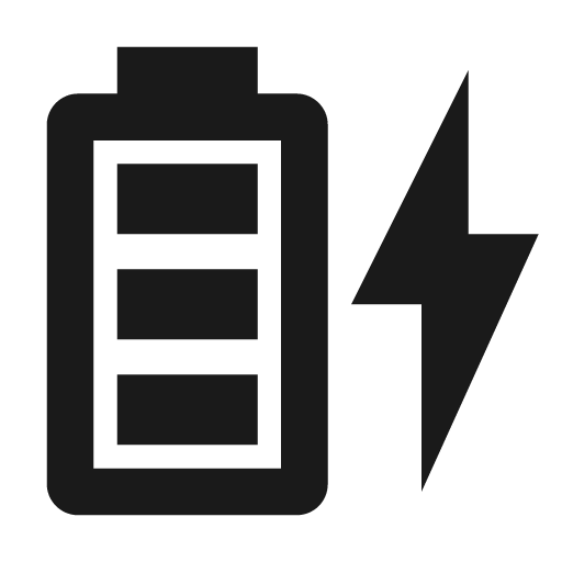 Battery charging high icon, solid style, from Material Design Icons