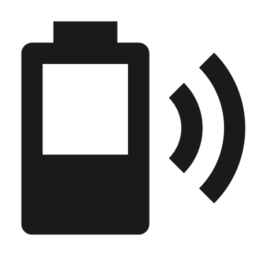 Battery charging wireless 40 icon, solid style, from Material Design Icons