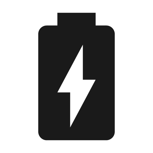 Battery charging icon, solid style, from Material Design Icons