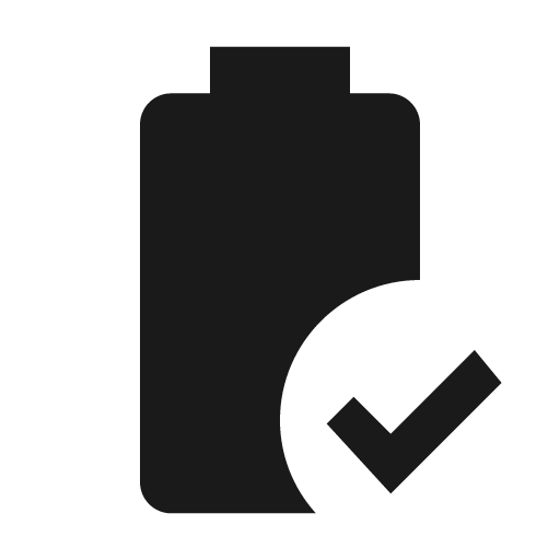 Battery check icon, solid style, from Material Design Icons