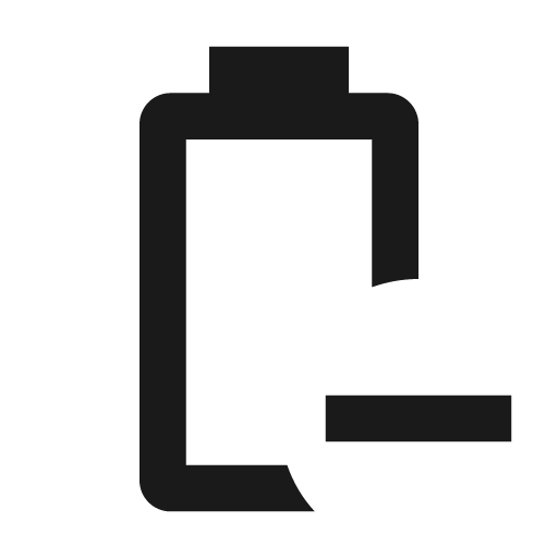 Battery minus outline icon, outline style, from Material Design Icons