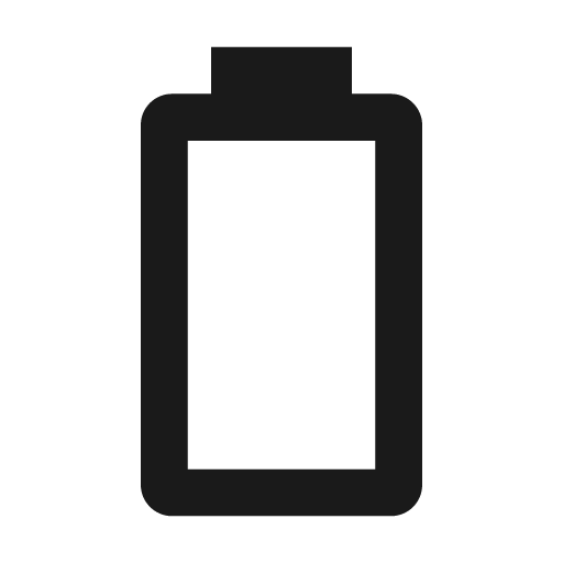 Battery outline icon, outline style, from Material Design Icons