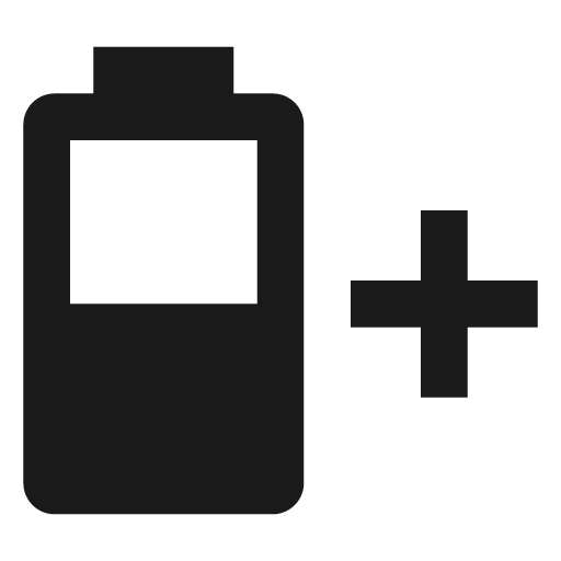 Battery positive icon, solid style, from Material Design Icons