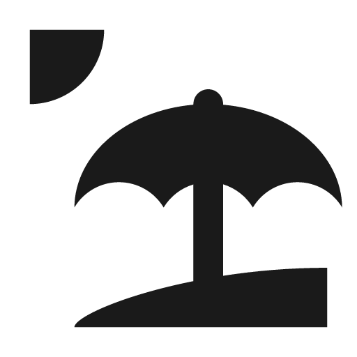 Beach icon, solid style, from Material Design Icons