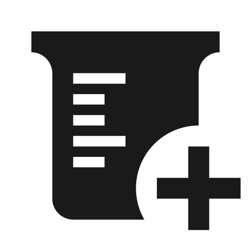 Beaker plus icon, solid style, from Material Design Icons