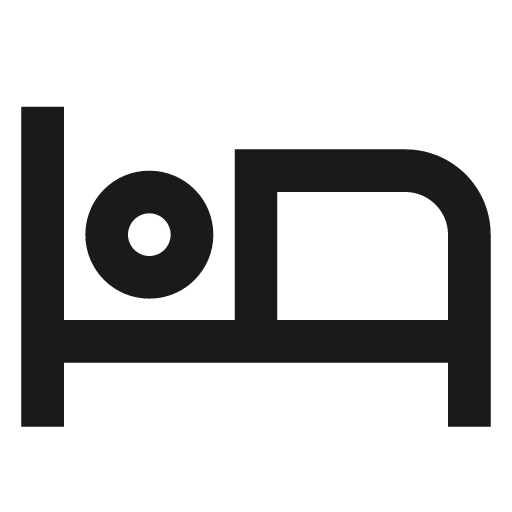 Bed outline icon, outline style, from Material Design Icons