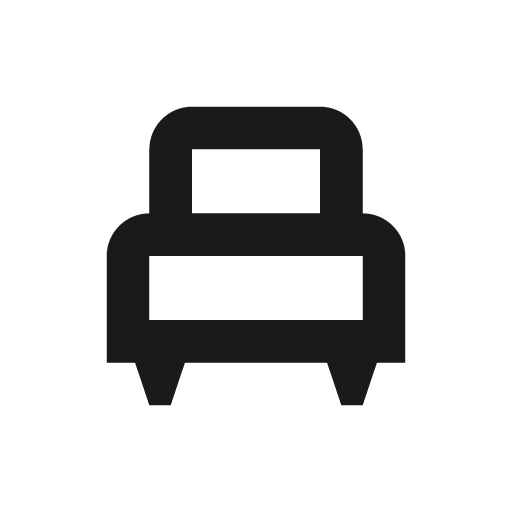 Bed single outline icon, outline style, from Material Design Icons