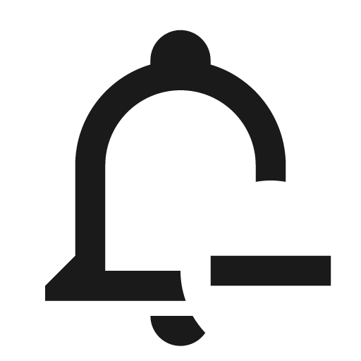 Bell minus outline icon, outline style, from Material Design Icons
