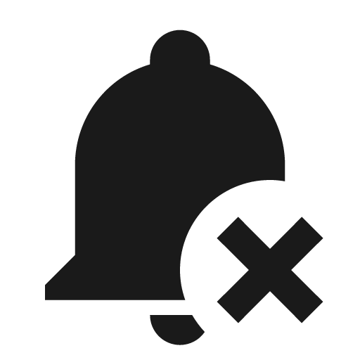 Bell remove icon, solid style, from Material Design Icons