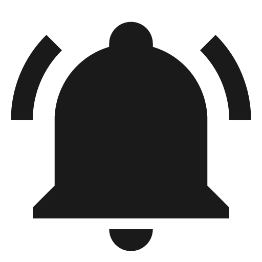 Bell ring icon, solid style, from Material Design Icons