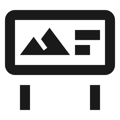 Billboard icon, solid style, from Material Design Icons