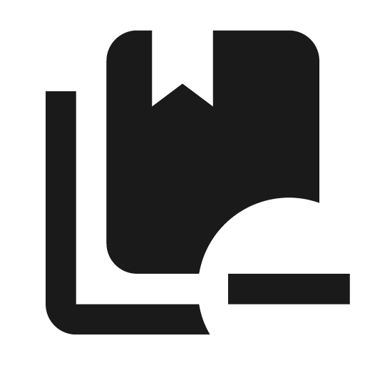 Book minus multiple icon, solid style, from Material Design Icons