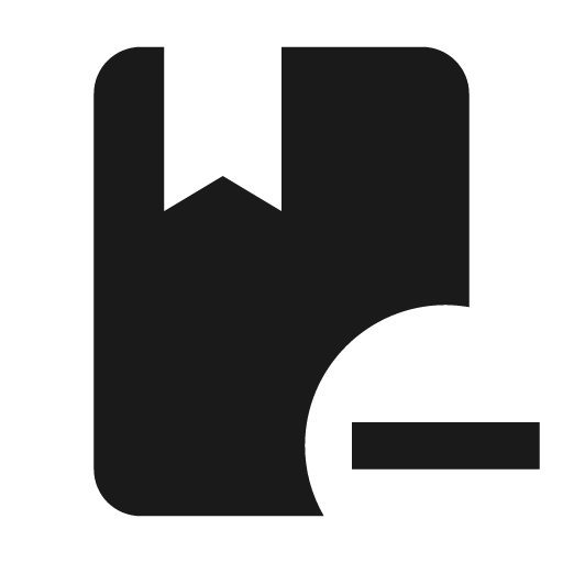 Book minus icon, solid style, from Material Design Icons
