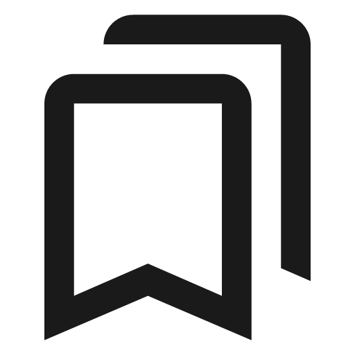 Bookmark multiple outline icon, outline style, from Material Design Icons