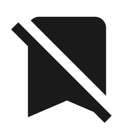 Bookmark off icon, solid style, from Material Design Icons