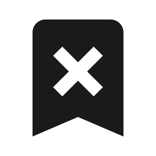 Bookmark remove icon, solid style, from Material Design Icons