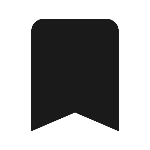 Bookmark icon, solid style, from Material Design Icons