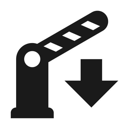 Boom gate arrow down icon, solid style, from Material Design Icons